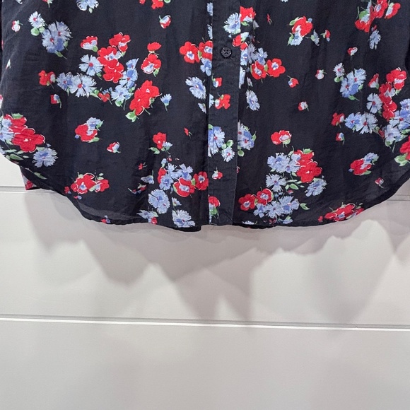 Lauren Ralph Lauren green label silk blend blue floral print button up blouse - Picture 10 of 15